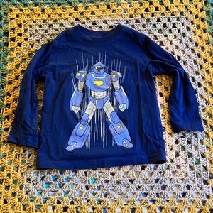 Carter's Navy Blue Robot Long Sleeve Tee